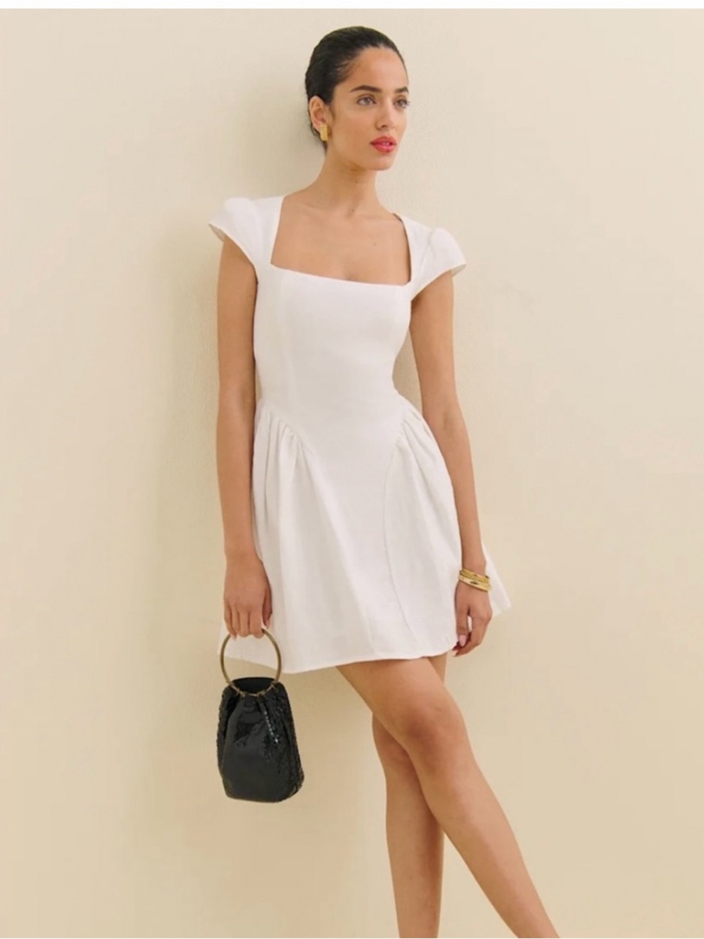 Reformation Oaklyn Linen Dress White - 4